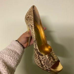 Gold snake heels
